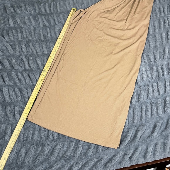 CIDER Ribbed Wide Leg Palazzo Pants Beige Size 1XL Elastic Waist - Picture 8 of 10